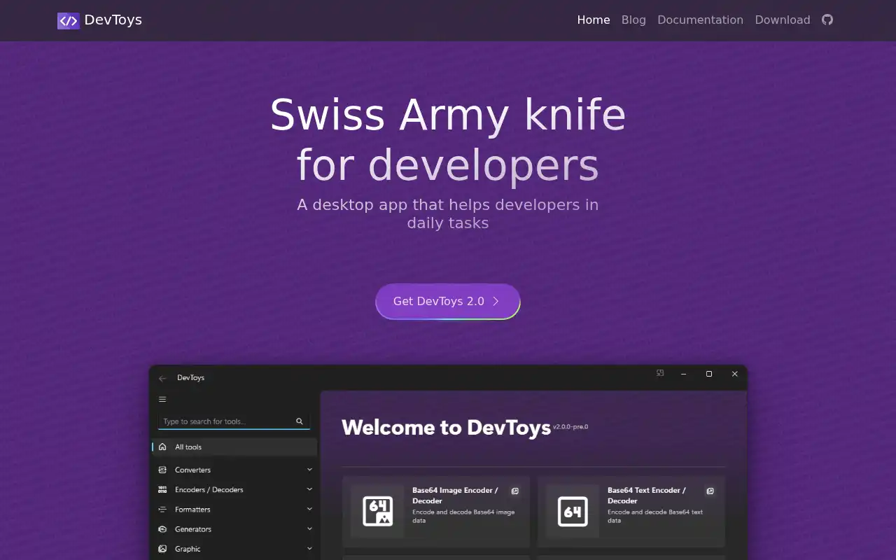 DevToys Landing Page