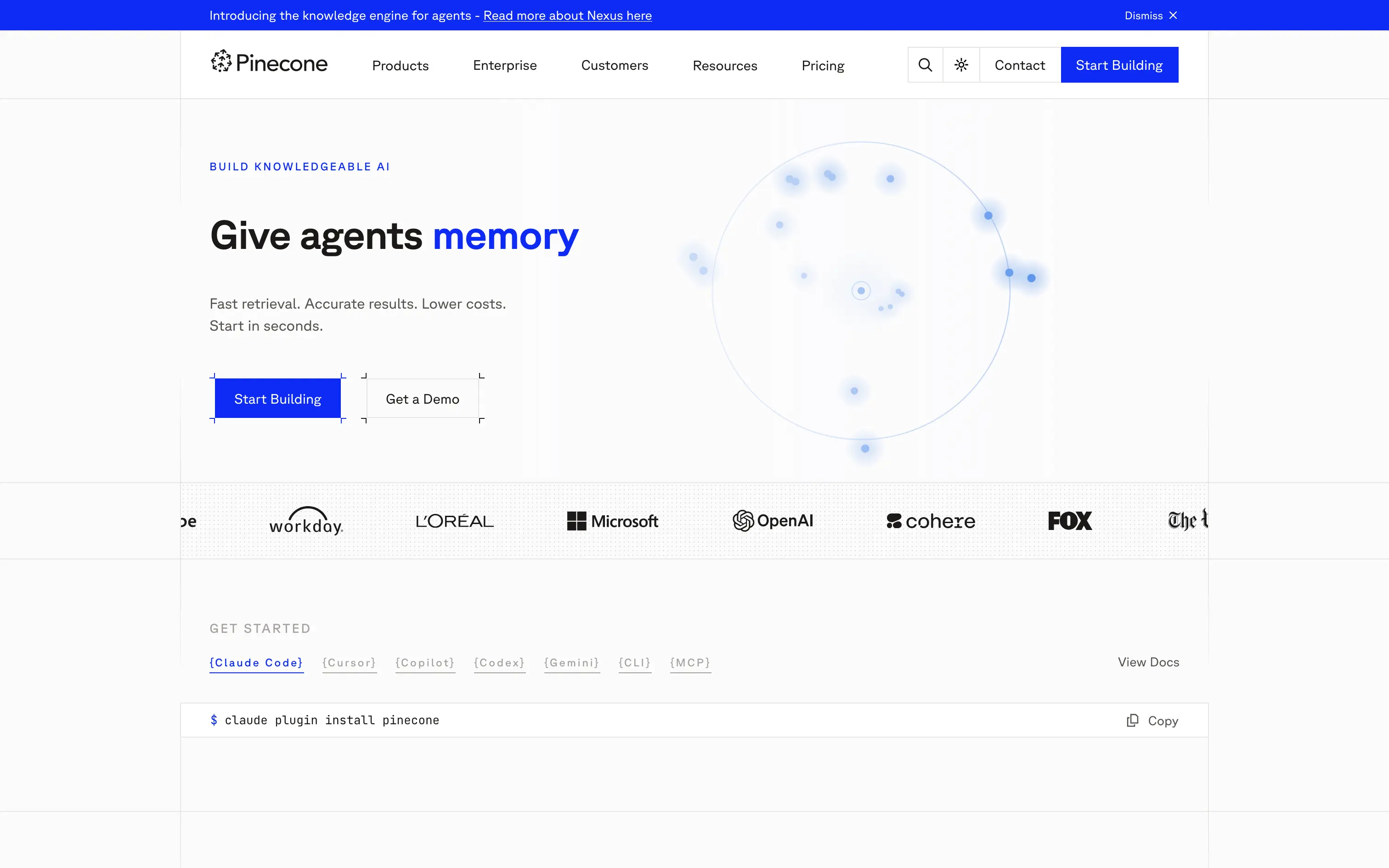 Pinecone Landing Page