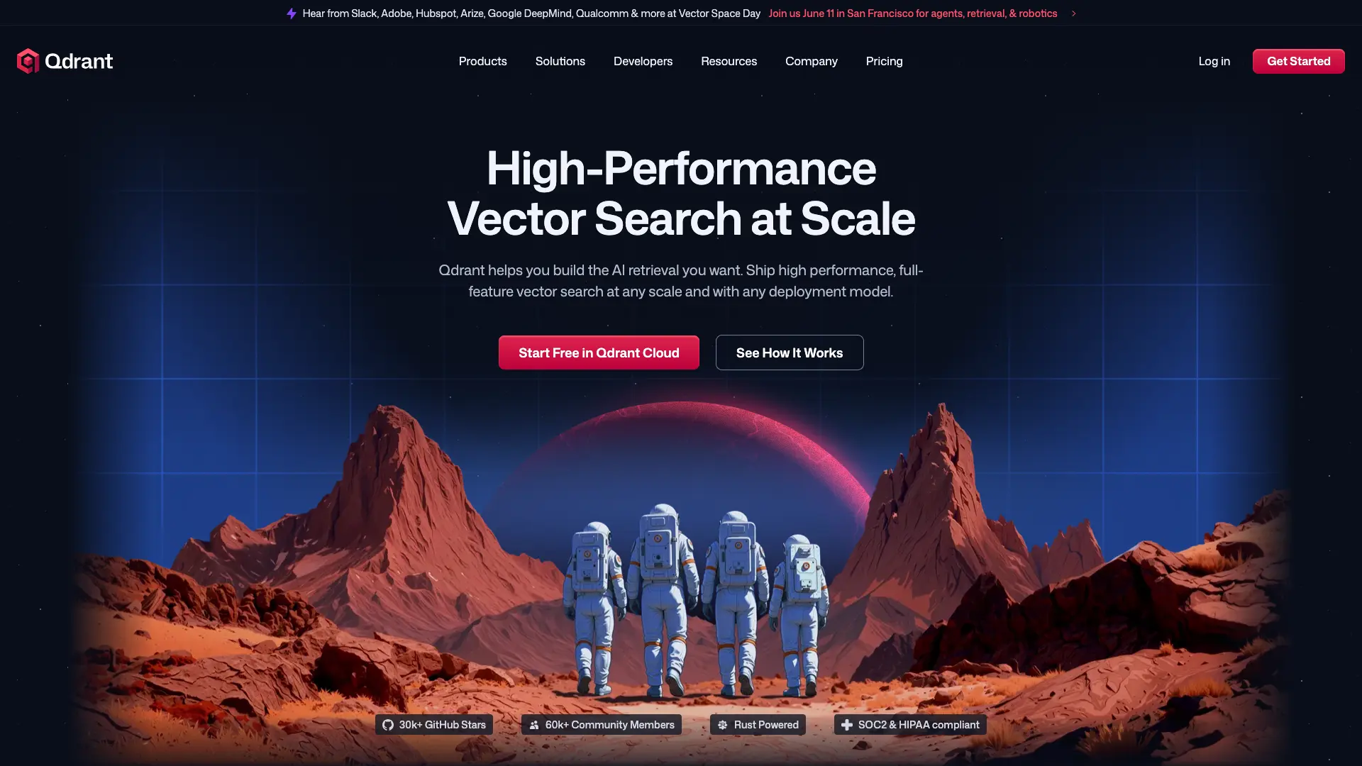 Qdrant Landing Page