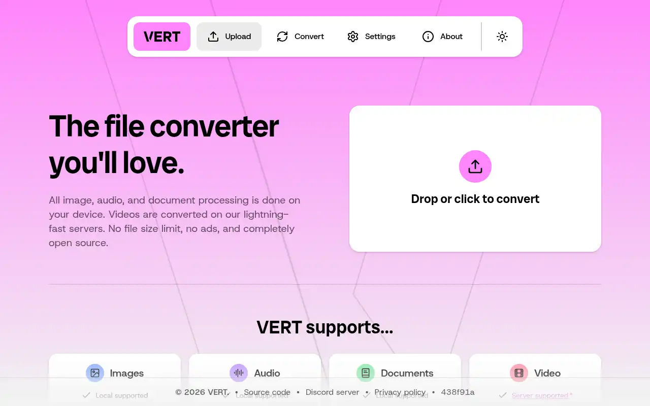 VERT Landing Page